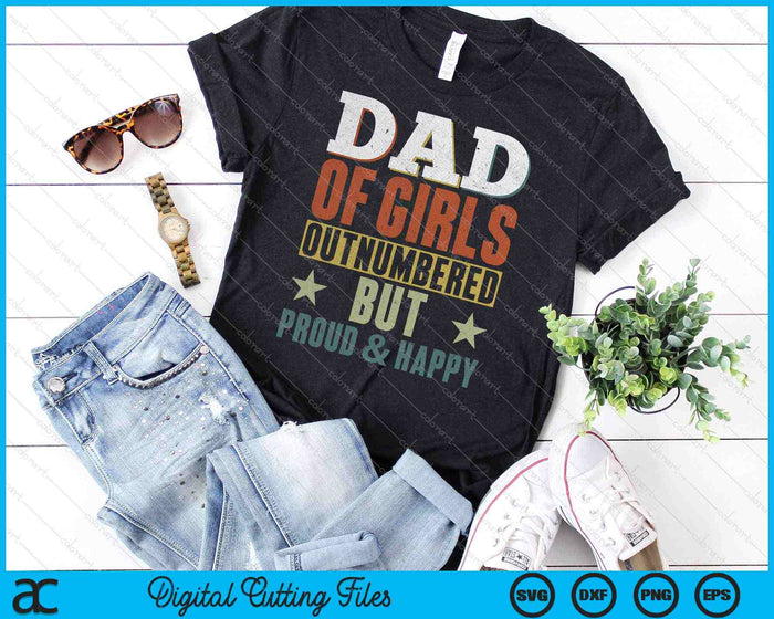 Papá hija camisa para hombres, orgulloso superado en número papá de niñas SVG PNG cortando archivos imprimibles