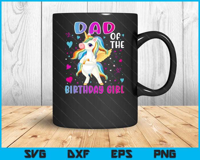 Papa van het feestvarken Flossen Unicorn papa geschenken SVG PNG digitale snijbestanden