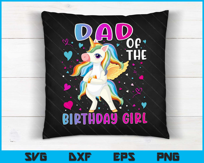 Papa van het feestvarken Flossen Unicorn papa geschenken SVG PNG digitale snijbestanden