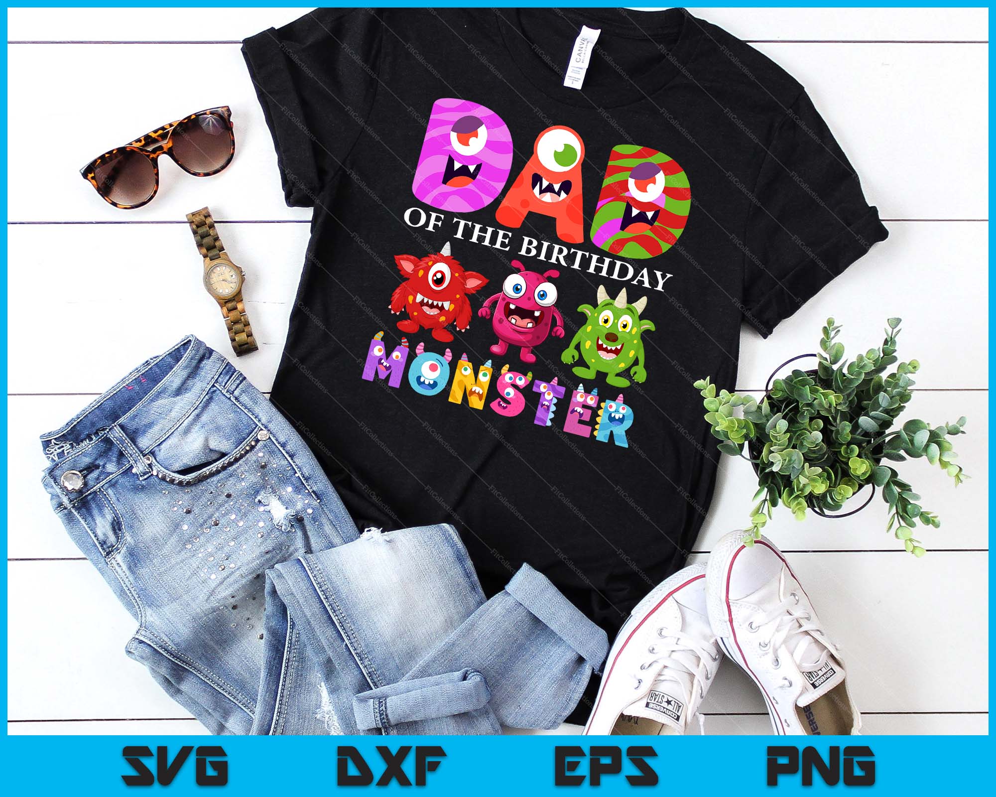 dad from little monsters Dad Of The Little Monster Birthday Party Family Monster SVG PNG Files – creativeusarts