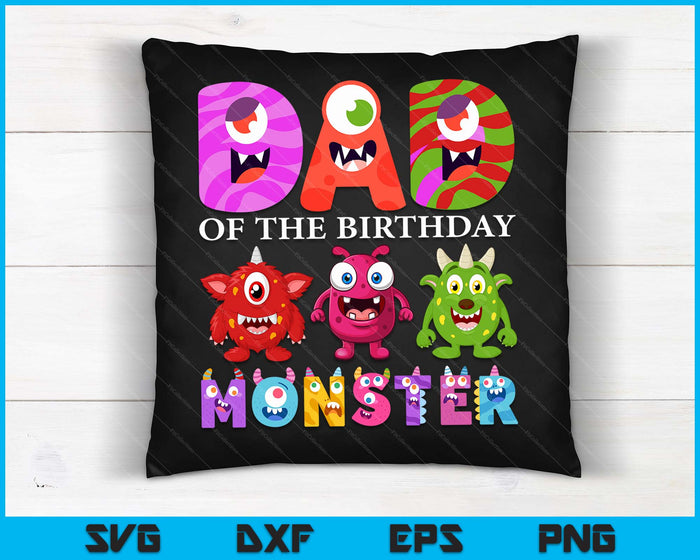 Papa van het kleine Monster verjaardagsfeestje familie Monster SVG PNG digitale afdrukbare bestanden