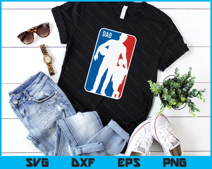 Dad Sports Logo Basketball Dad Son Silhouette Fathers Day SVG PNG Digital Printable Files