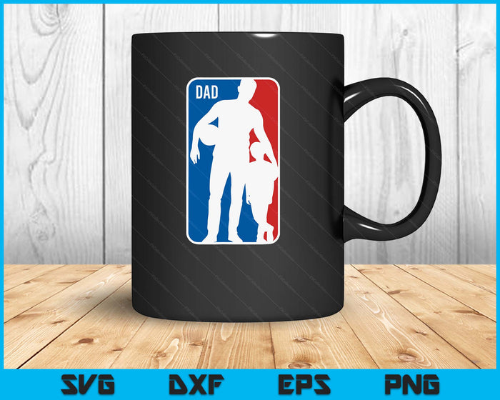 Dad Sports Logo Basketball Dad Son Silhouette Fathers Day SVG PNG Digital Printable Files