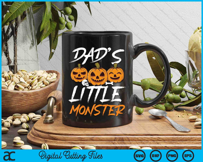 Dad's Little Monster Halloween Apparel Funny Halloween SVG PNG Digital Cutting File