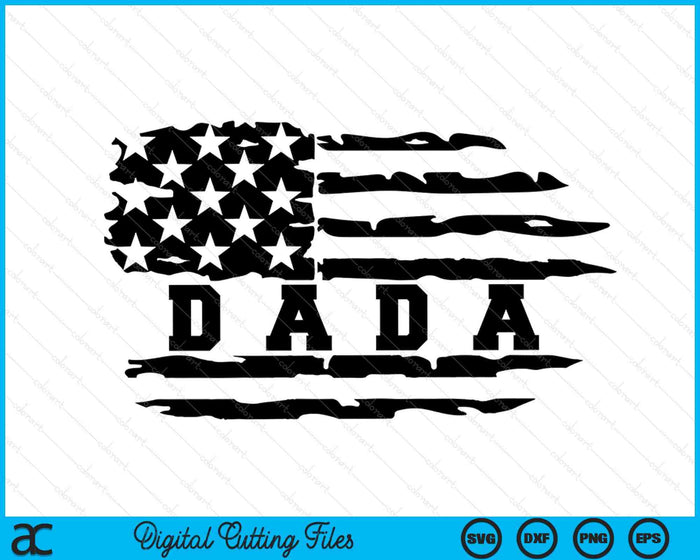 Dada Distressed American Flag SVG PNG Digital Cutting Files