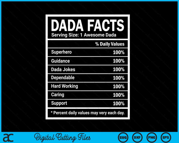 Dada Facts Father's Day SVG PNG Digital Cutting Files