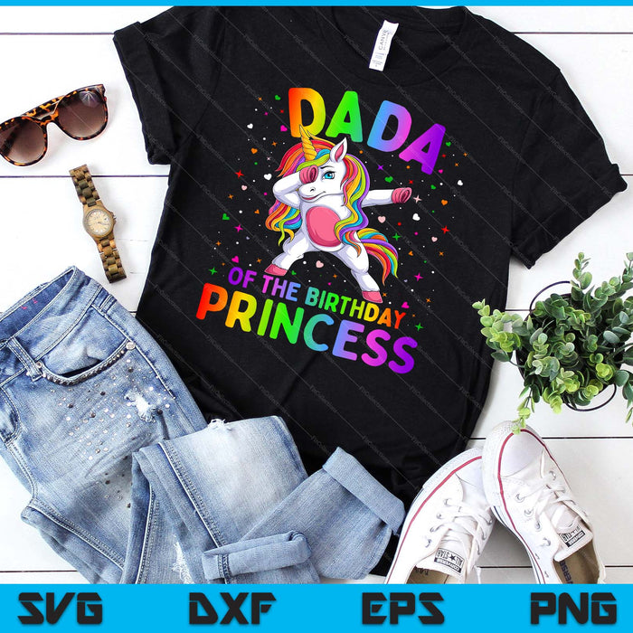 Dada van de verjaardag prinses meisje deppen Unicorn SVG PNG digitale snijbestanden