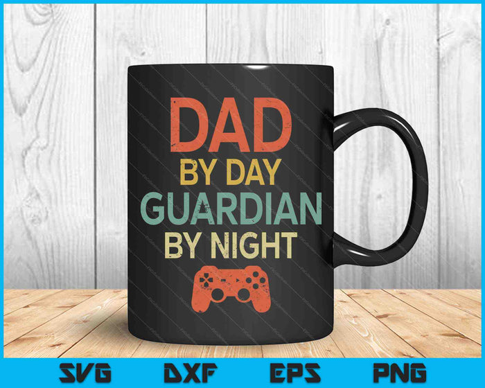 Papá de día Guardián de noche Hombres Gamer Papá SVG PNG Cortando archivos imprimibles