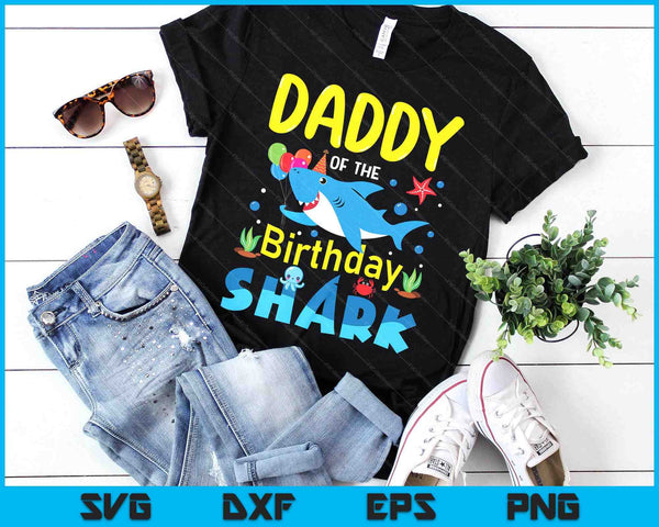 Daddy Birthday Kids Shark Party Matching Family SVG PNG Digital Printable Files