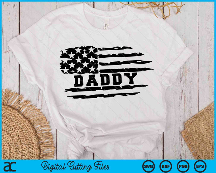 Daddy Distressed American Flag SVG PNG Digital Cutting Files