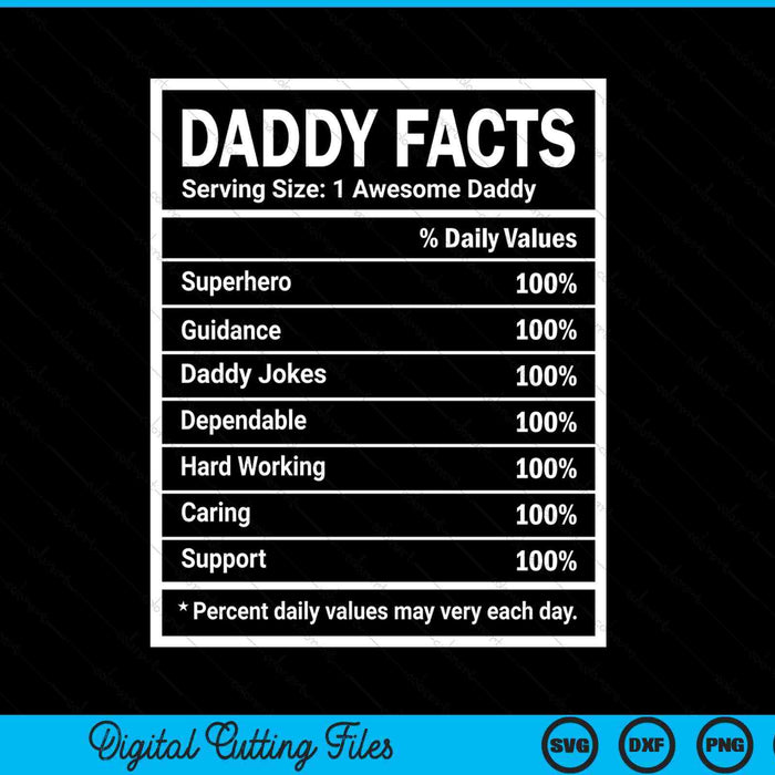 Daddy Facts Father's Day SVG PNG Digital Cutting Files