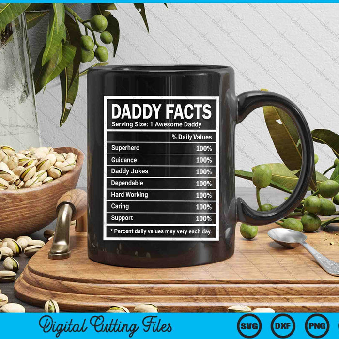 Daddy Facts Father's Day SVG PNG Digital Cutting Files