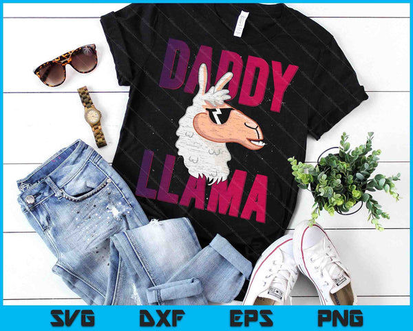 Daddy Llama Fathers Day SVG PNG Digital Printable Files