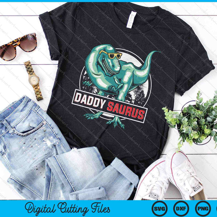 Daddy Saurus T Rex Dinosaurio Día del Padre SVG PNG Cortar archivos imprimibles