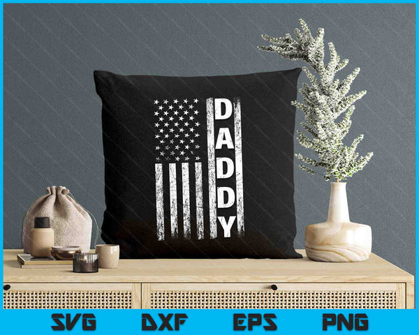 Daddy Vintage American Flag Father's Day 4th Of July SVG PNG Digital Printable Files