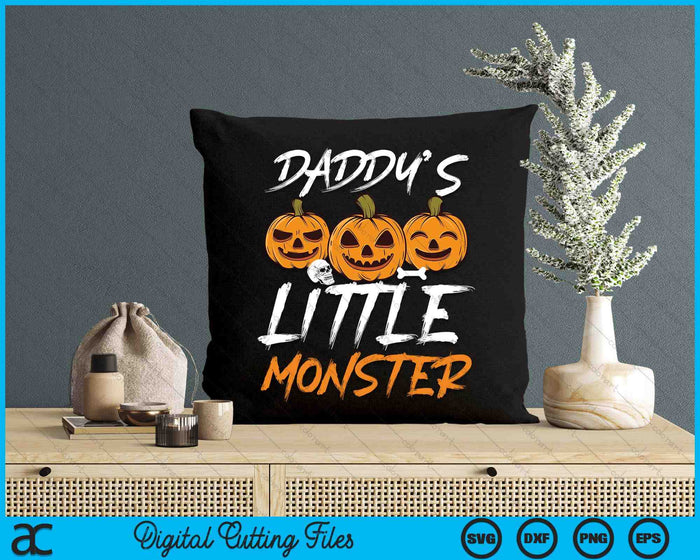 Daddy's Little Monster Halloween Apparel Funny Halloween SVG PNG Digital Cutting File