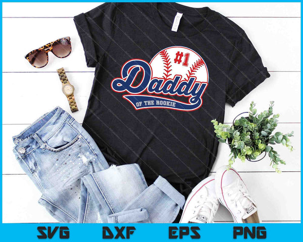Daddy of Rookie of Year 1st Birthday Baseball SVG PNG Cutting Printable Files - on a t-shirt