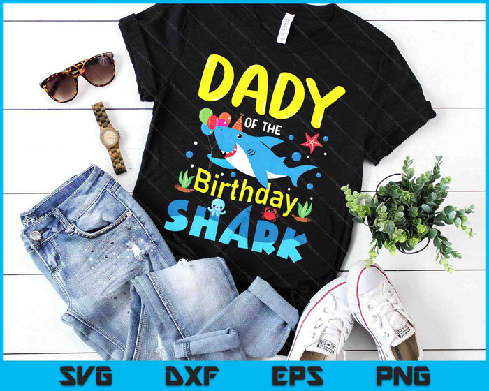 Dady Birthday Kids Shark Party Matching Family SVG PNG Digital Printable Files