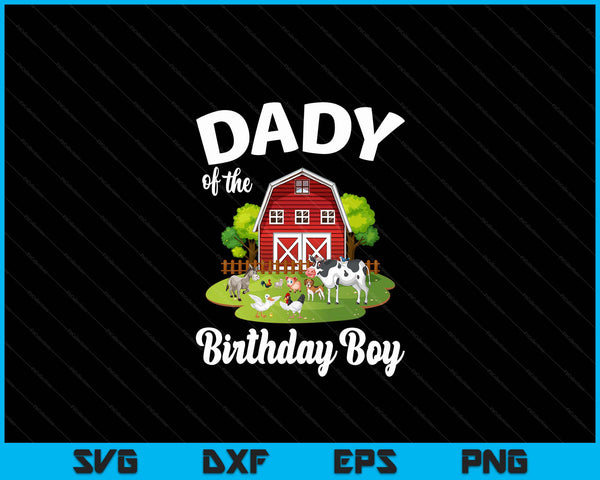 Papa van de jarige boerderij dier Bday partij viering SVG PNG digitale snijden-bestanden