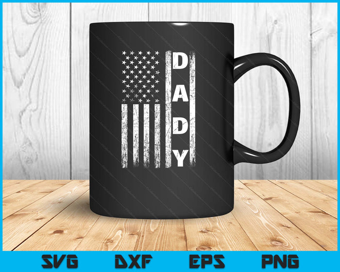 Dady Vintage American Flag Father's Day 4th Of July SVG PNG Digital Printable Files