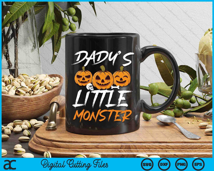 Dady's Little Monster Halloween Apparel Funny Halloween SVG PNG Digital Cutting File