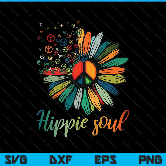Daisy Peace Sign Hippie Soul SVG PNG Cortando archivos imprimibles