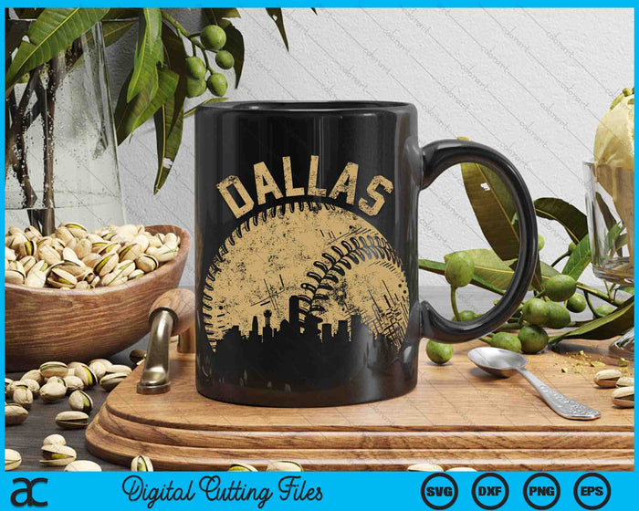 Dallas Baseball Skyline Player Coach Fan SVG PNG Digital Printable Files