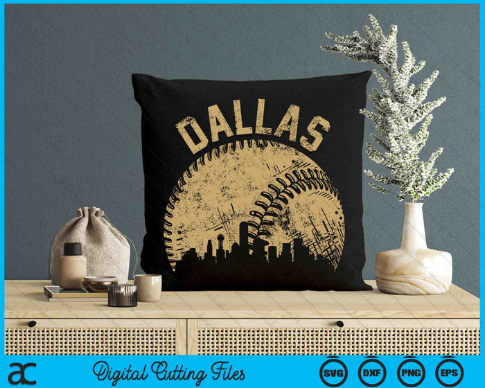 Dallas Baseball Skyline Player Coach Fan SVG PNG Digital Printable Files