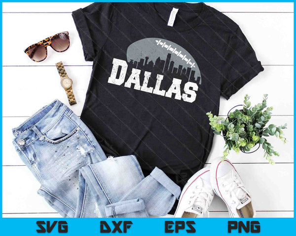 Dallas Football City Skyline SVG PNG Cutting Printable Files - on a t-shirt