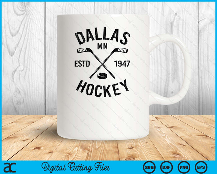 Dallas Minnesota Ice Hockey Sticks Vintage Gift SVG PNG Digital Cutting Files