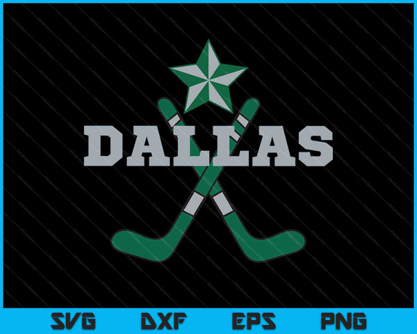 Dallas Sports Equipo de hockey sobre hielo Athletic Novedad SVG PNG Cortar archivos imprimibles