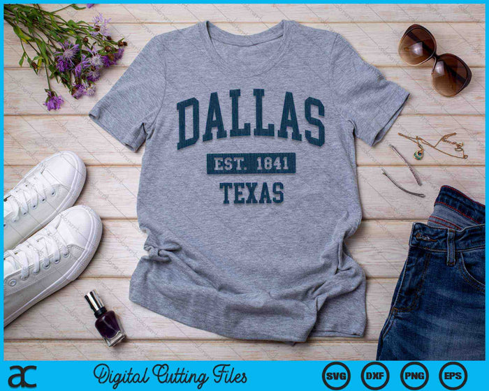 Dallas Texas TX Vintage Sports Design Navy Print SVG PNG Digital Cutting Files