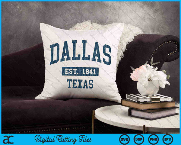 Dallas Texas TX Vintage Sports Design Navy Print SVG PNG Digital Cutting Files