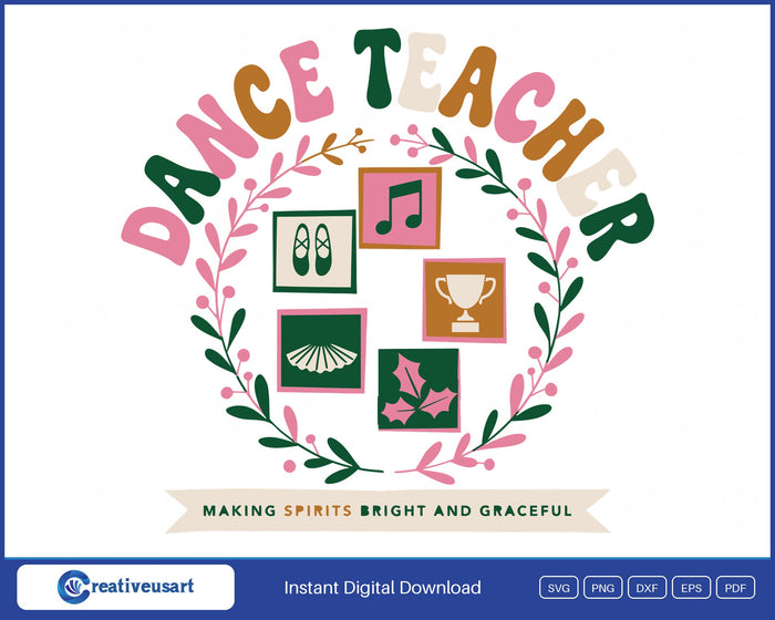 Dance Teacher Christmas SVG design
