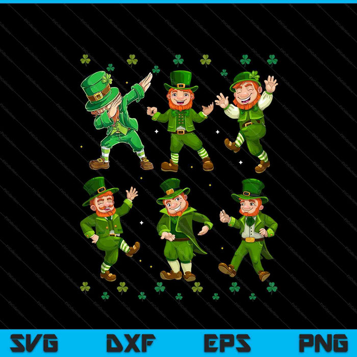 Dancing leprechauns St Patrick's Day dabbing SVG cut file