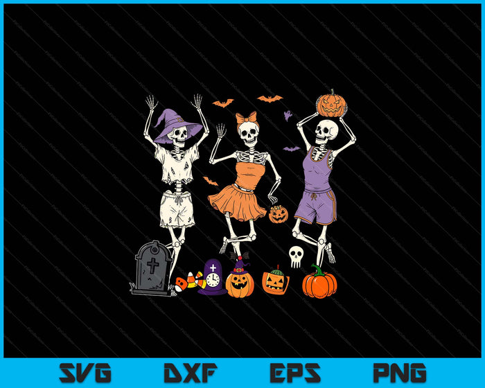 Dancing Skeletion For Womne Men Happy Halloween Skull SVG PNG Digital Printable Files