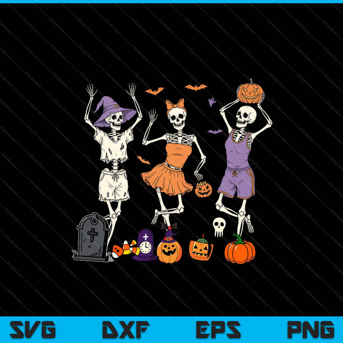 Dancing skeletion for womne men happy Halloween skull SVG PNG cut file for Cricut