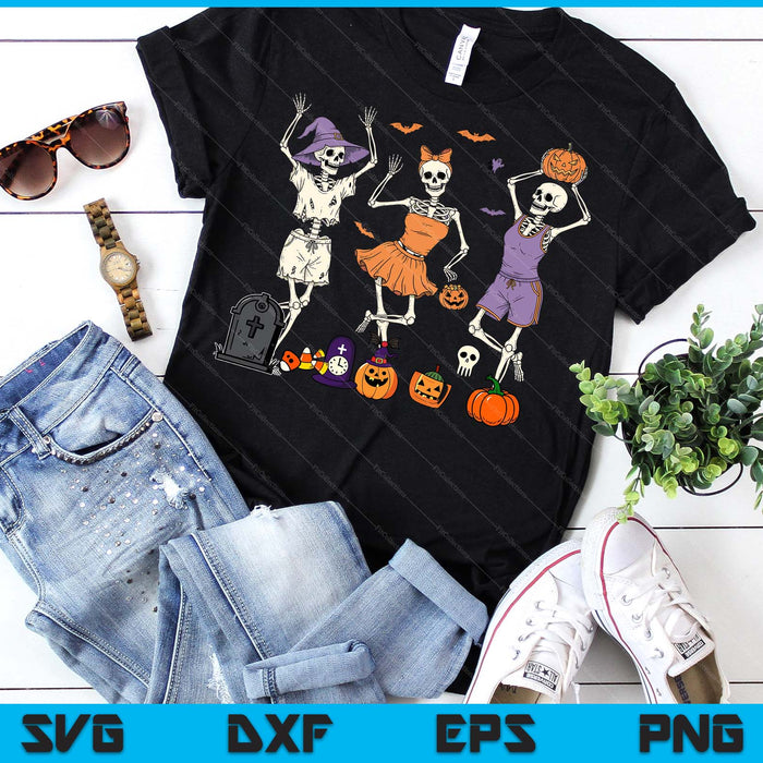 Dancing Skeletion For Womne Men Happy Halloween Skull SVG PNG Digital Printable Files