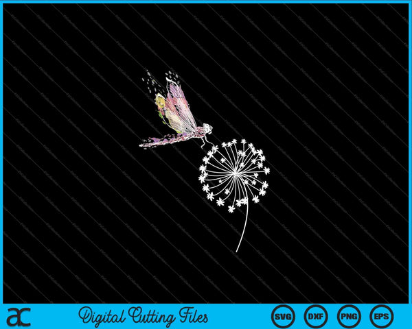Paardebloem Dragonfly Wildlife Gift Insect Dragonfly SVG PNG digitale snijbestanden