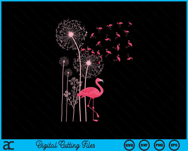 Dandelion exotic animal tropical bird pink flamingo SVG cut file