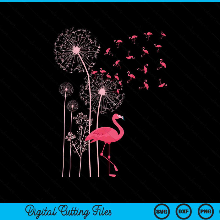 Dandelion Exotic Animal Tropical Bird Pink Flamingo SVG PNG Digital Cutting Files