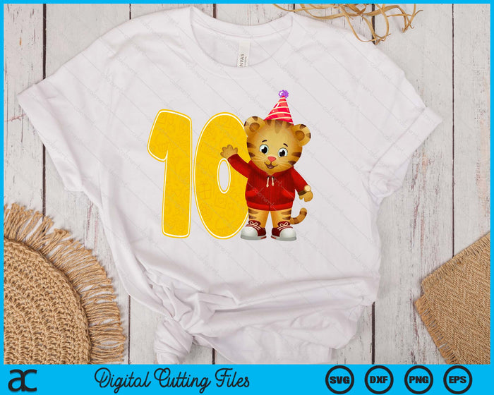 Daniel Tiger's Neighborhood My 10th Birthday SVG PNG Digital Printable Files