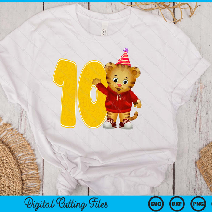 Daniel Tiger's Neighborhood My 10th Birthday SVG PNG Digital Printable Files