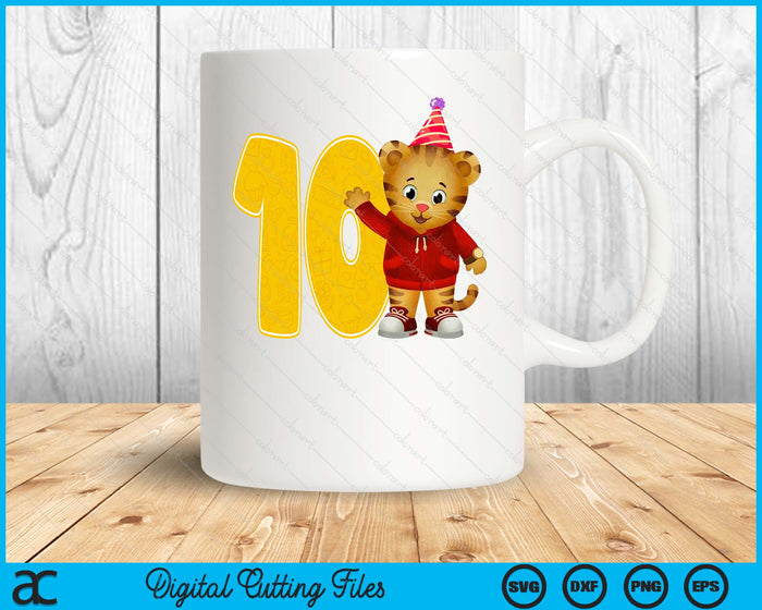 Daniel Tiger's Neighborhood My 10th Birthday SVG PNG Digital Printable Files