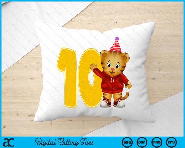 Daniel Tiger's Neighborhood My 10th Birthday SVG PNG Digital Printable Files