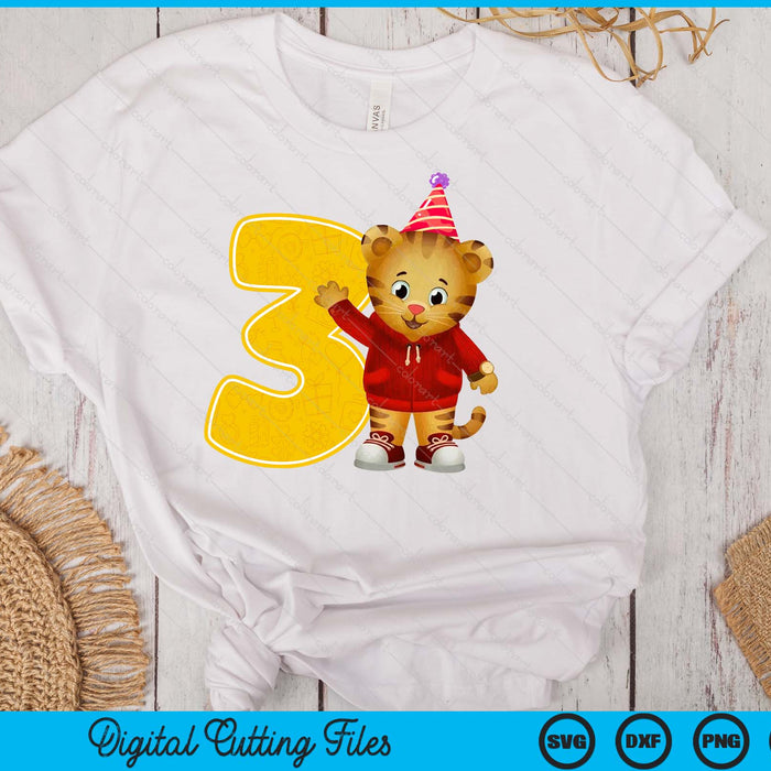 Daniel Tiger's Neighborhood My 3rd Birthday SVG PNG Digital Printable Files