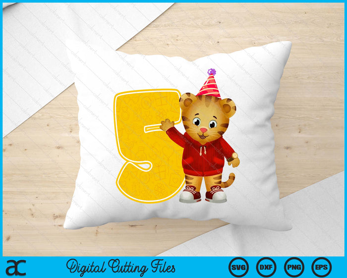 Daniel Tiger's Neighborhood My 5th Birthday SVG PNG Digital Printable Files