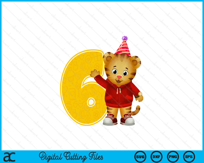 Daniel Tiger's Neighborhood My 6th Birthday SVG PNG Digital Printable Files