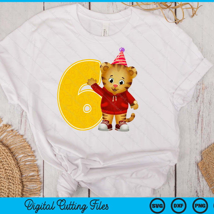 Daniel Tiger's Neighborhood My 6th Birthday SVG PNG Digital Printable Files