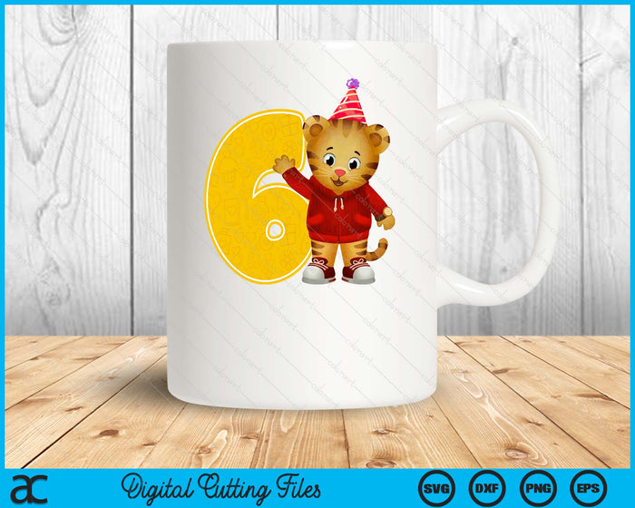 Daniel Tiger's Neighborhood My 6th Birthday SVG PNG Digital Printable Files